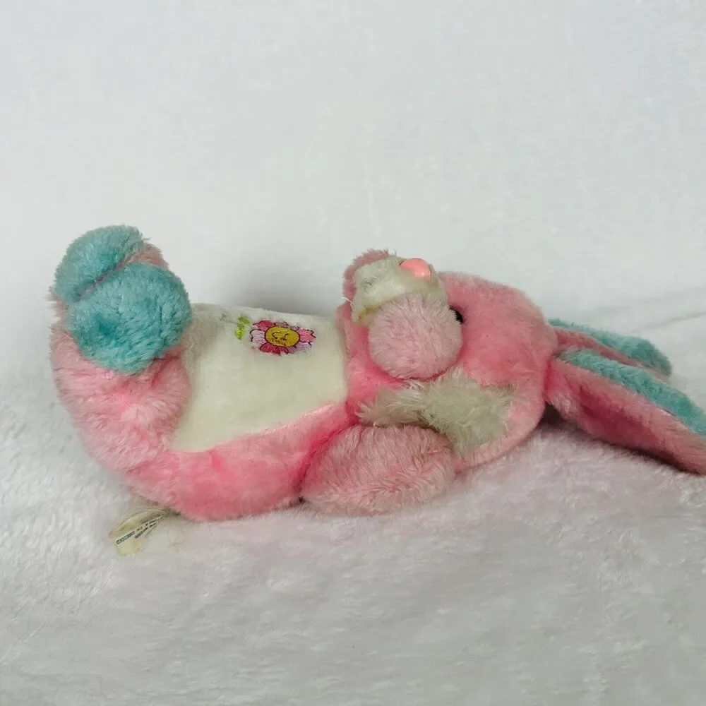Bunny Hopalong Gang Vintage 80s Plush Stuffed Animal Toy Doll Pink Easter Rabbit